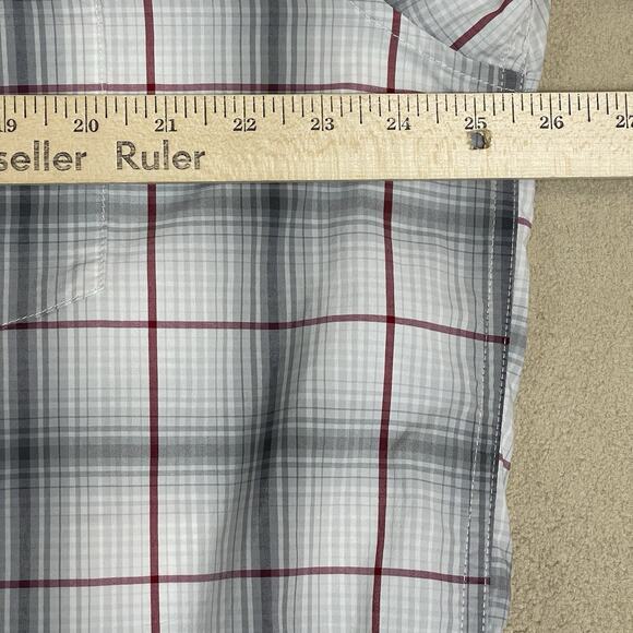 Patagonia Shirt Mens XL Gray Striped Long Sleeve Stretch Lightweight Pocket - Picture 4 of 12